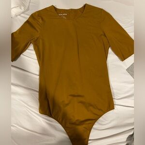 Everlane Mustard Short-Sleeve Bodysuit